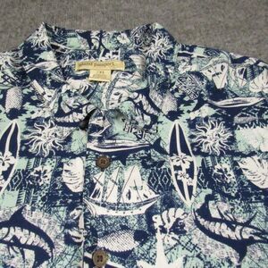 Island Passport Mens Shirt Size 2XL‎ Short Sleeve Button Up Nautical Surf Themed